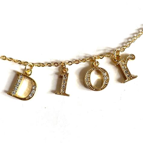 dior necklace etsy|dior necklace for women.